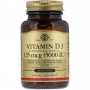 Витамин Д3, Natural Vitamin D3 (Cholecalciferol), Solgar, 5000 МЕ, 100 капсул SOL-19377